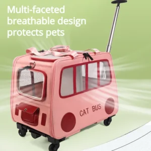 Pet Rolling Luggage Bag Portable Foldable Can Put Two Fat Cats Universal Wheel detachable Pet Four-Wheel Box Cat Bag