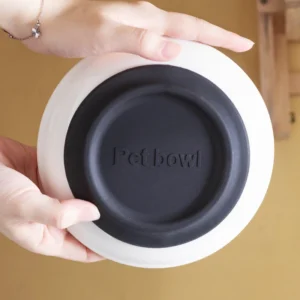 Ceramic Food Bowl for Cats; Anti-Skid Silicone Pad; Appealing Kitten Dish; Pet Feeding Essentials