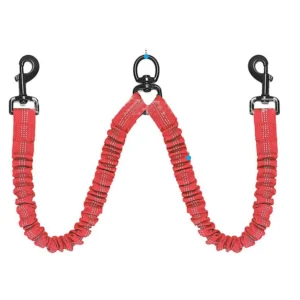 Dog Double Leashes Pet No Tangle Leash Coupler Resilient Comfortable Shock Absorbing Reflective Leash for Walking 2 Dogs