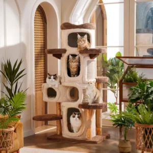 70 Heavy Duty Cat Tree for Large Cats with Toys All-in-One Cat Tower Featuring Multiple Cat Perches Tall Scratching Post Durabl