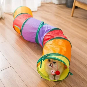 Cat Tunnel Tube Kitty Tunnel Bored Cat Pet Toys Peek Hole Toy Interactive for Indoor Cats Exercise Fun Reduce Anxiety Durable