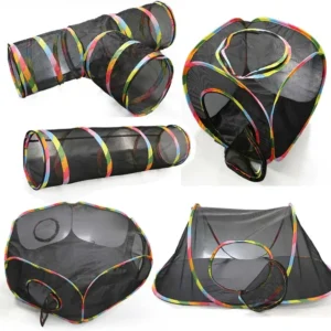 Multi-Shape Cat Tunnels Tents Cubes with Play Ball Collapsible Outside Playpen Tunnel for Kitty Dog Outdoor Indoor Play House