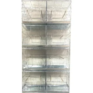 Galvanized Zinc Plated Stack Lock Breeder Bird Flight Cage with Removable Divider and Breeding Nest Door Designed for Efficient
