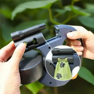 Retractable Dual Doggie Leash with LED Light, 360 Swivel No Tangle for Each Dog Independent Braking with 3M Reflective Leads