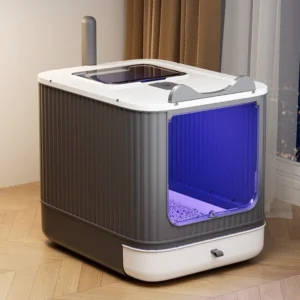 Anti Splash Enclosed Cat Litter Box Fully Enclosed Drawer Top Entry Litter Tray Odor Sealing Deodorizing Hooded Toilet