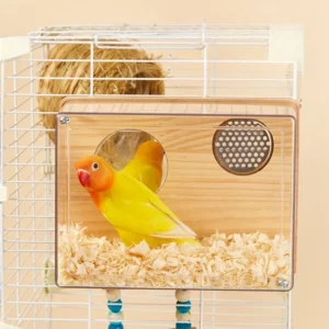 Pet Bird House Parakeet Nest Box Bird House Budgie Wood Breeding Box for Lovebirds Parrotlets Mating Box