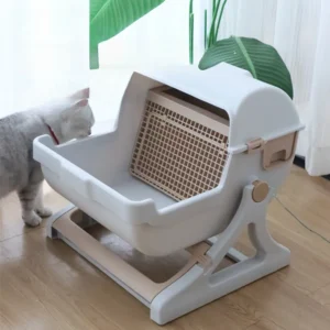 1pc Cat Litter Box Pet Toilet Detachable and Easy To Assemble Anti-splash Semi-closed Cat Litter Box Drawer Type Pet Poop Basin