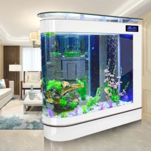 Bullet fish tank aquarium large goldfish tank 1.2 meters 1.5 meters partition ecological glass fish tank bar customization