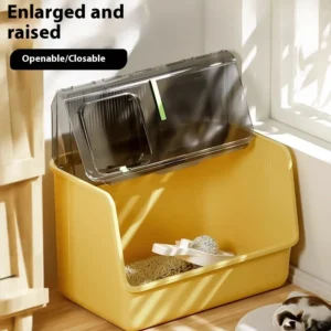 Fully Enclosed Cat Litter Box Extra Large Anti Splash Anti Odor Prevents Tracking Top Exit Kitten Toilet