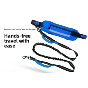 Hands Free Dog Leash for Running Walking Reflective Leash with Waist Bag Retractable Elastic Belt Dog Traction Rope Pet Products