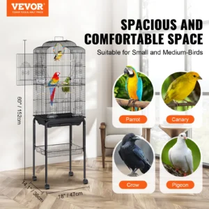60", 30" Flight Bird Cage Metal Large Parakeet Cages for Cockatiels Parrot