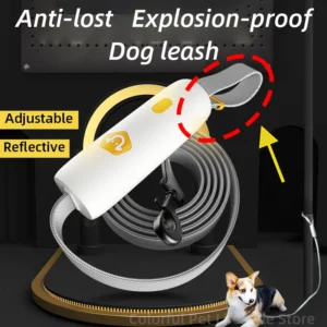 Anti-lost Reflective Dog Leash Explosion-proof Leash that Can Lock Dog to An Object Traction Rope Outdoor for Small Medium Dogs
