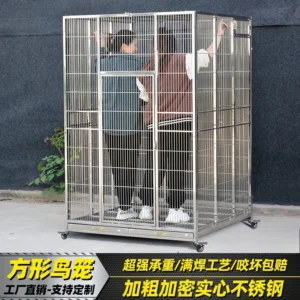 Stainless steel bird cage large square extra-large new large bird cage
