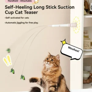 Cat electric toy self-hilarity relieves boredom, automatic cat teasing, adsorpable, can hold a strong suction cup, long rod, cat
