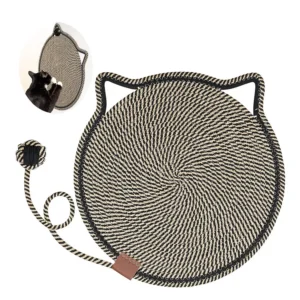 Cat Carpet One-piece Design Cat Scratch Mat Funny Cat Toys Cat Ear Design Scratching Mat Round for Wall Pet Product