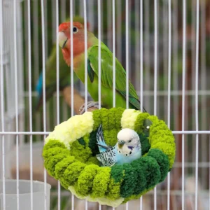 Bird Bed Autumn Winter Warm Cozy Bird Nest Plush Parrot Round Sleeping Bed House Toys for Small Animal Pet Bird Parrot Cage