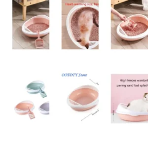 367A for Cat Litter Box with Detachable Design Semi-Closed Open Top Pet Litter