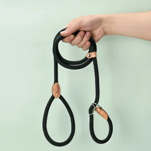 New style Dog Leash Slip Rope Lead Leash Heavy Duty Braided Rope Adjustable Loop Collar Training Leashes for Medium Large Dogs