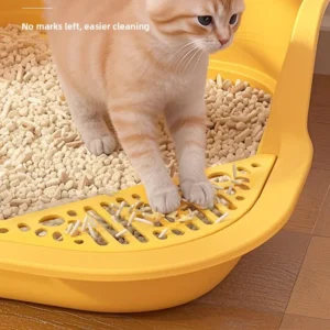 Small  Litter Box Open Bot Anti-Spla Semi-Closed Low Entrance  Toilet Odor Control Kitten Sand Tray Pet Supplies