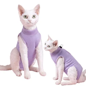 Cat Clothes Recovery Suit Small Dog Onesie After Surgery Wear Wounds Anti Licking Adjustable Collar Kitten Pajamas Bodysuit