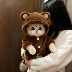Winter Autumn Warm Four Legged Pet Clothes Fleece Lined Thickened Outfits For Cats Golden Gradient Ragdoll Small To Medium Dogs